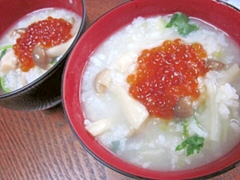 弱った胃腸には☆　いたわりの「野菜きのこ雑炊」